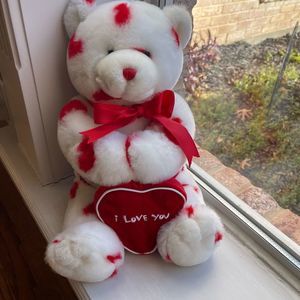 Build A Bear Red Hearts Engagement Plush Bear PLUS Pillow for Hiding a Gift Ring
